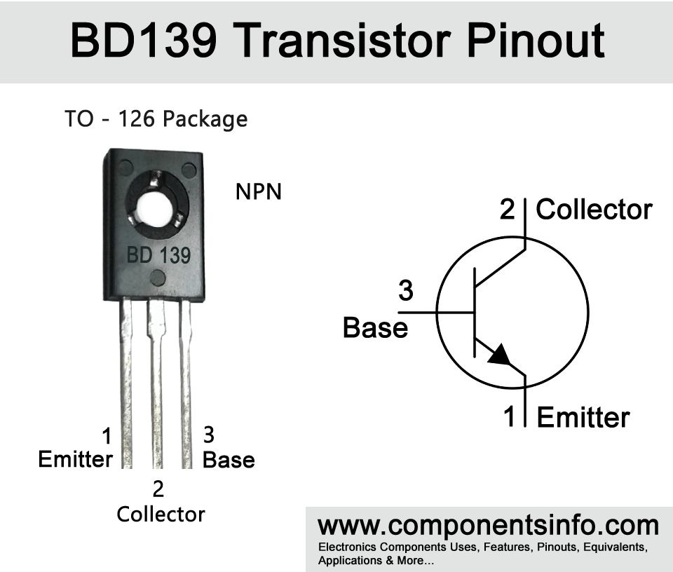 BD139 Transistor Pinout, Equivalent, Uses, Features