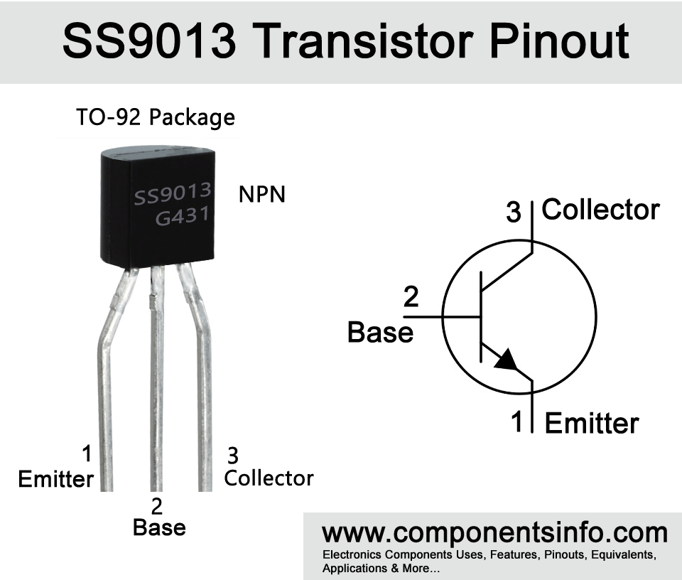 SS9013 Transistor Pinout, Equivalent, Uses, Features & Applications