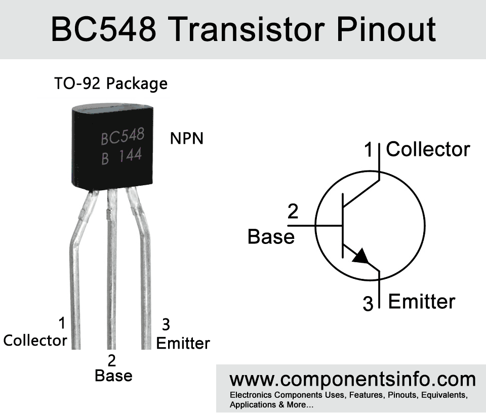 BC548 Transistor Pinout, Equivalent, Uses, Features & More