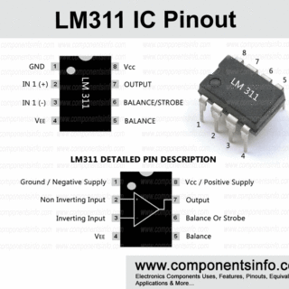 LM311 Pinout, Applications, Equivalent, Description, features
