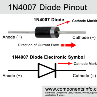 1N4007 Diode Pinout, Equivalent, Specs, Datasheet, Applications & Other Info