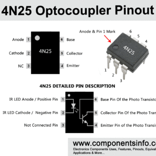 4N25 Optocoupler Pinout, Datasheet, Equivalent, Features and Other Information