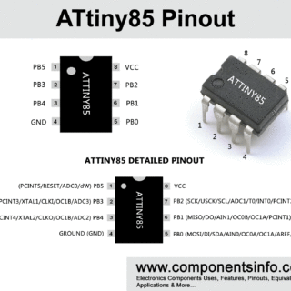 ATtiny85 Microcontroller Pinout Diagram, Specs, Features & Datasheet