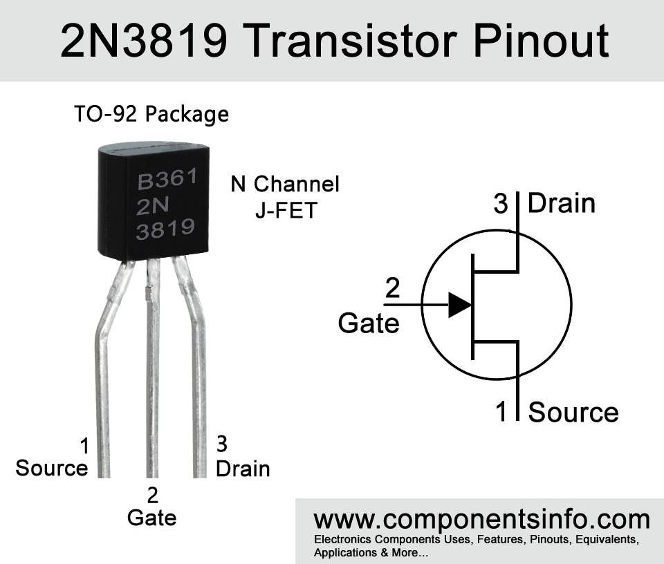 2N3819 Transistor Pinout, Equivalent, Features, Specs, Applications