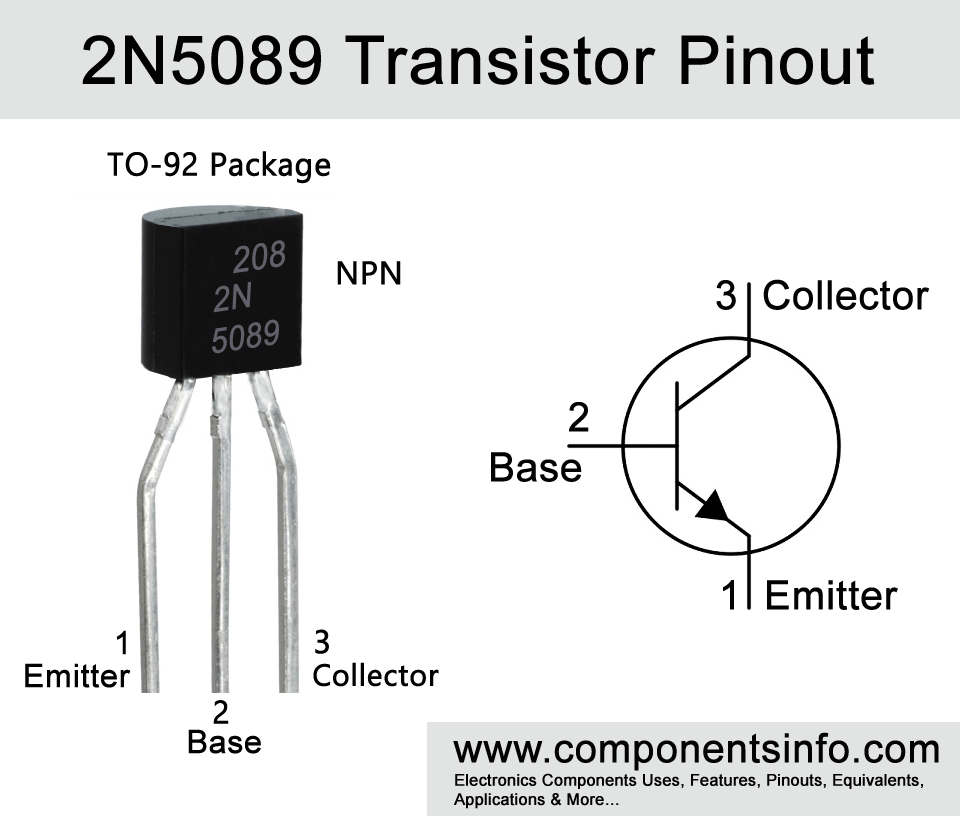 200pcs TO-92 2N5089 négatif Positif Négatif Amplificateur à transistor 