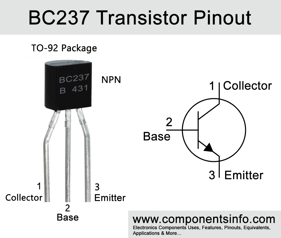 BC237 Transistor Pinout, Equivalent, Uses, Specs and other Information