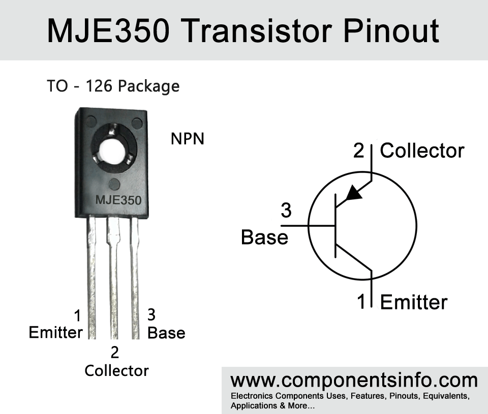 MJE350 Transistor Pinout, Equivalent, Features, Uses