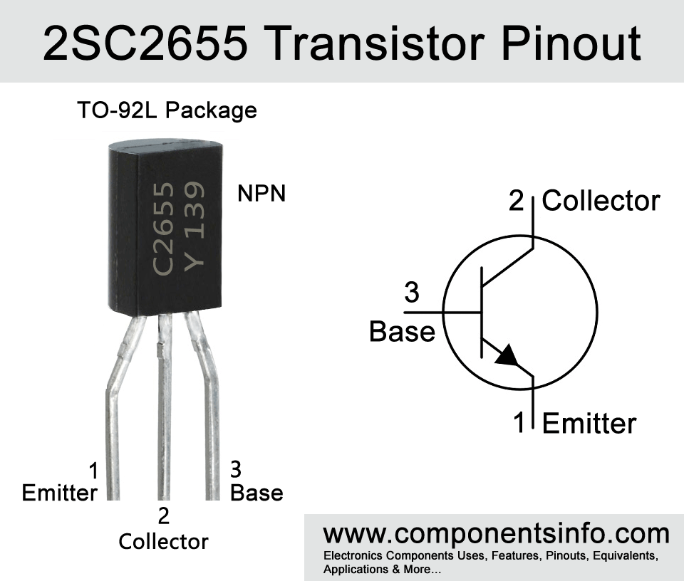 entregar condón Cabina 2SC2655 Pinout, Equivalent, Specs, Uses, Features and Other Information -  Components Info