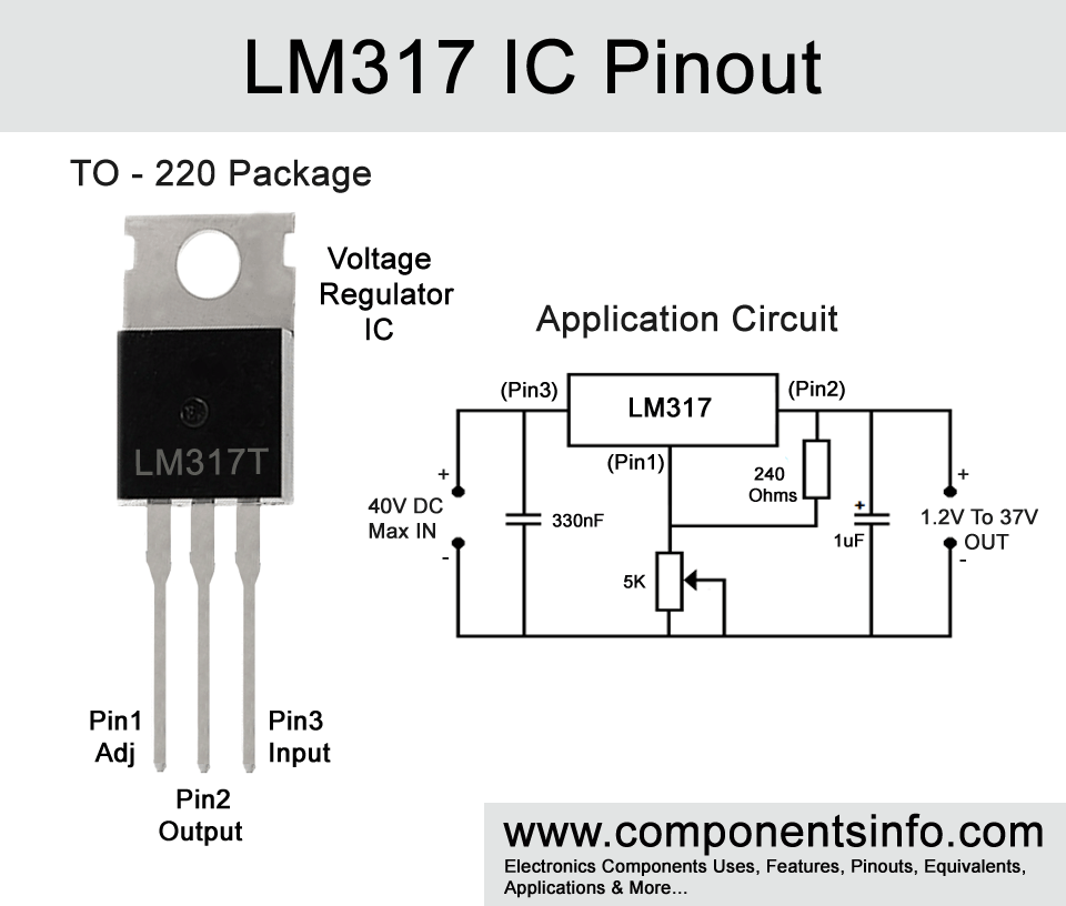 LM317 Pinout, Equivalent, Uses, Features and Other Details