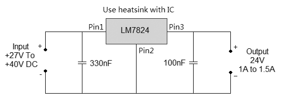 24V Power Supply Using LM7824 IC