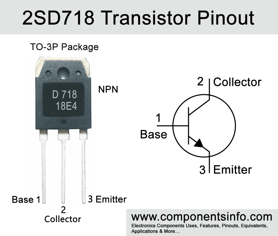 D718 Pinout, Equivalent Transistors, Features, Uses