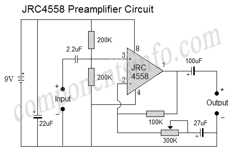 JRC4558 Preamplifier Circuit