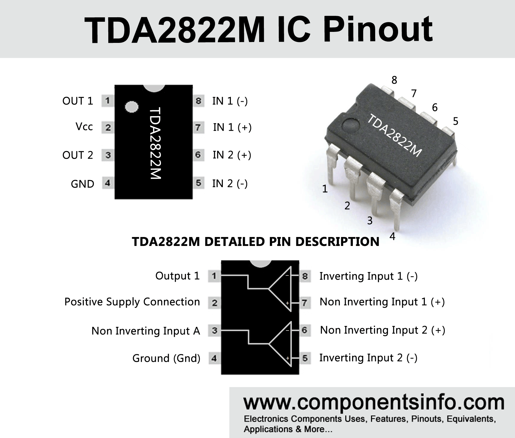 10 Stücke Ein TDA2822M SCS2822 12 V Leistungsverstärker DIP-8 TDA2822 Spannun tk 