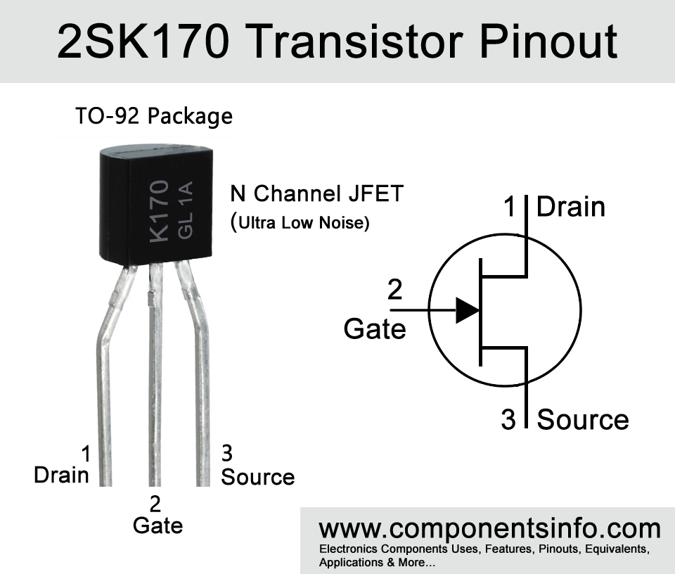 2SK170 JFET Pinout, Applications, Equivalents, Features and Other Useful Info