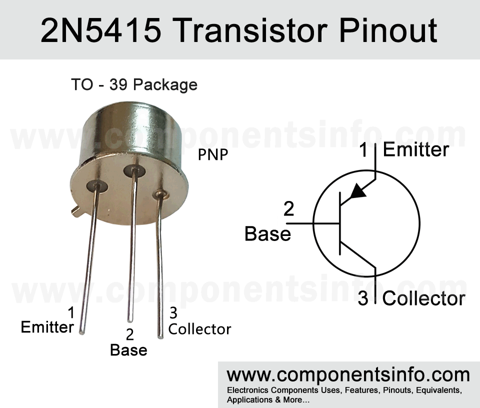 2N5415 Transistor Pinout, Equivalents, Features, Specs and Applications