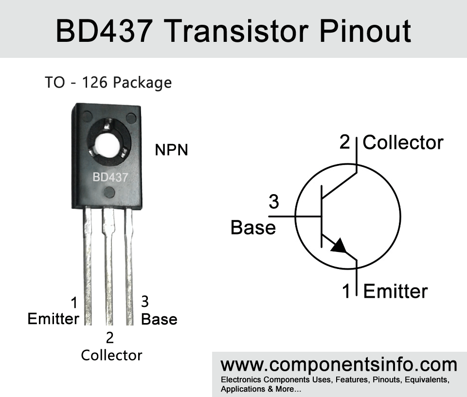 BD437 Transistor Pinout, Equivalent, Applications, Features and More